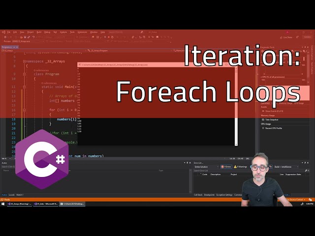 7.5 Iteration: Foreach Loops - Learning C#