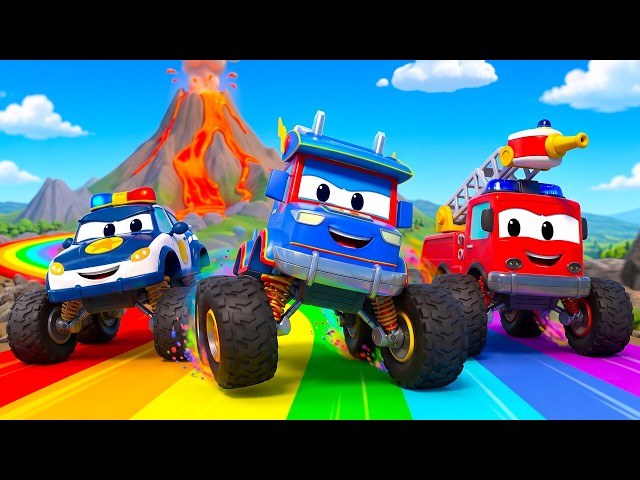 Monster Truck Rescue Team 🌋 The Floor is Lava | Super Truck - Link Force