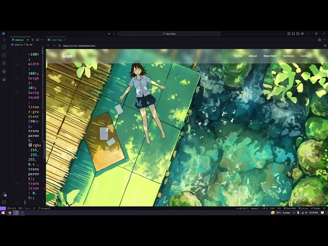Anime style Lofi login page  with Glass Effect in HTML & CSS  - AsmrJavaScript