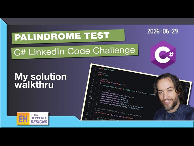 Solving a Palindrome in C# Using OOP Methods (Code Walkthrough)