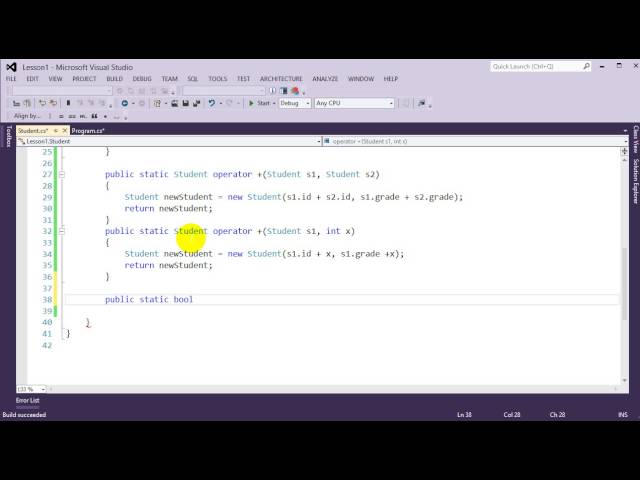 Advanced C#: Lesson 1 - Operator Overloading