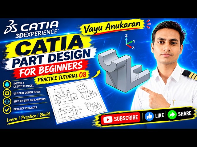 mechanical Part Design Tutorial for Beginners | Tutorial 09 | 3D Experience platforms