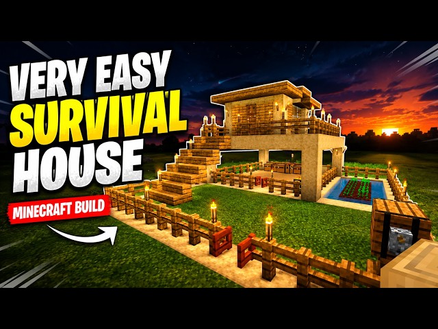 🏡 **Minecraft Very Easy Survival House Build Tutorial!** 🔥