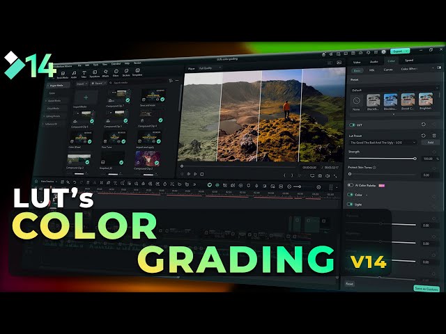 Cómo corregir el color como un profesional en Filmora | Tutorial de LUT, HSL y rueda de color