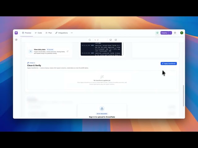 Reflex Data Cleaning app (with snowflake and dlt)