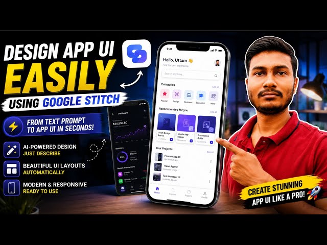 I Built an App UI Using Google Stitch 🤯 | No Design Skills Needed!