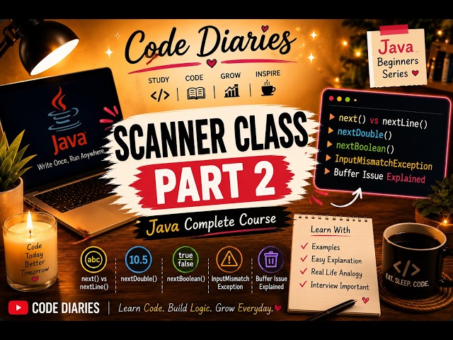 Scanner Class in Java Part 2 | next() vs nextLine() | Buffer Issue Explained | Java Course #20