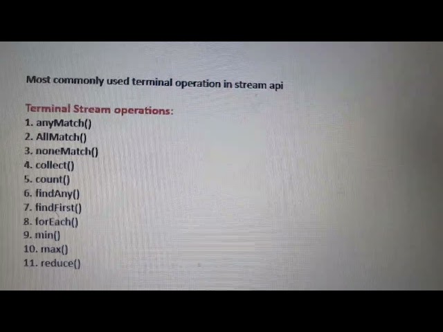 terminal operation in stream api java8#streamapi #java8 #javacode #javadevelopers #javainterview