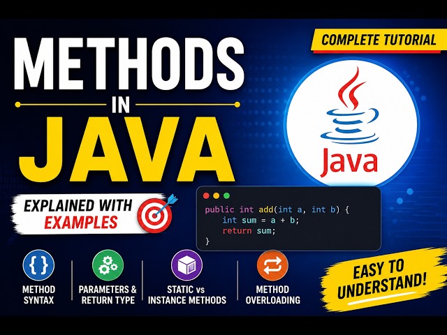Methods in Java | Complete Beginner Tutorial | Java Programming