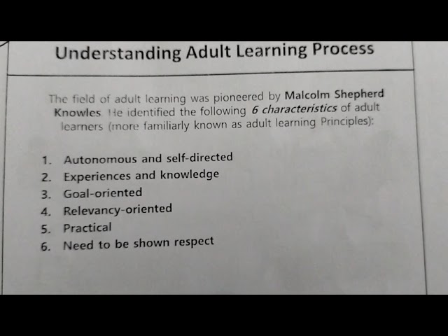 Understanding Adult Learning Process (HRD)