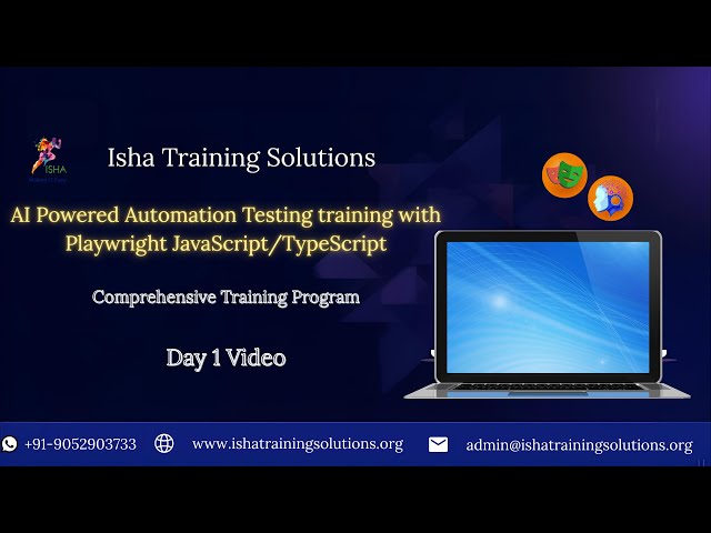 Playwright & JavaScript Day 1 Video On 9th January 2026. contact or whatsapp us on +91-9052903733.