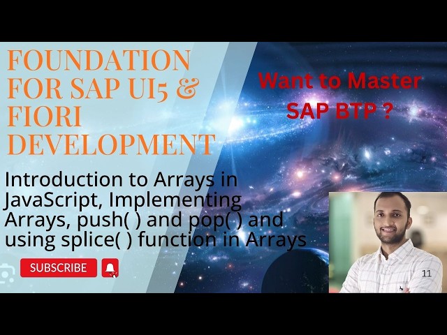 26. Introduction to Arrays in JavaScript, Implementing Arrays, push( ) & pop( )  and using splice( )