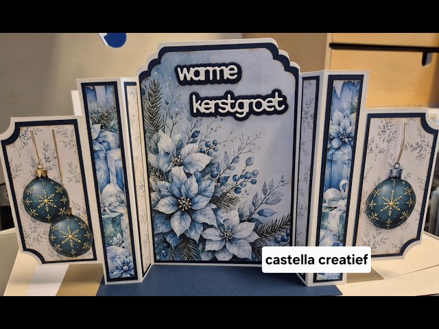 Blue Christmas sta vouwkaart (ouder model)