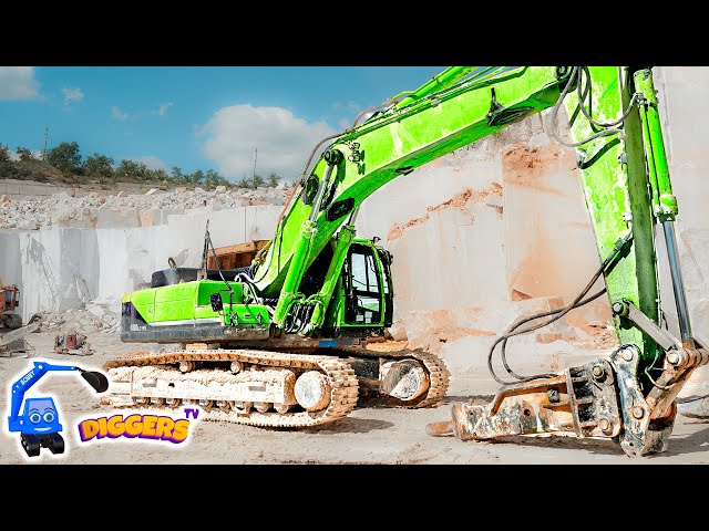 1 Hour Diggers For Kids 🦺 HUGE Caterpillar Excavators, Doosan Trucks & More | Diggers For Children
