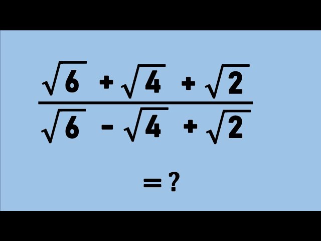 Nice Square Root Simplification Maths Problem | Algebra Problems | Olympiad Mathematics