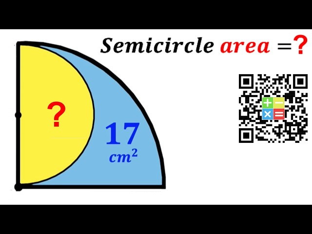 Can you find area of the Yellow shaded Semicircle? | (Quarter Circle) | #math  #maths | #geometry