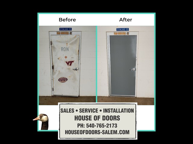 Before & After commercial door replacement in Salem, VA by House of Doors