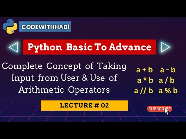 How to take User Input & Performing Arithmetic Operations in Python | Beginner Tutorial