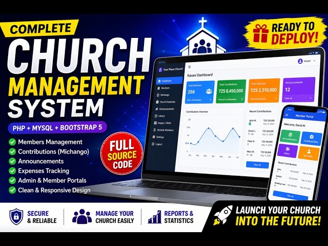 Powerful Church Management System (PHP + MySQL) | Full Source Code for Sale