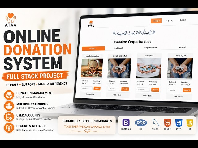 Online Donation System Website | Full Stack Web Project