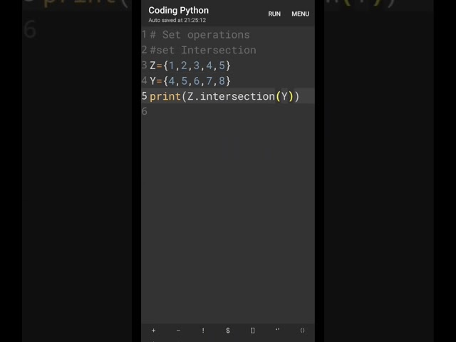 Python set operations || set intersection ||🐍Python program Python programming language #radekrishna