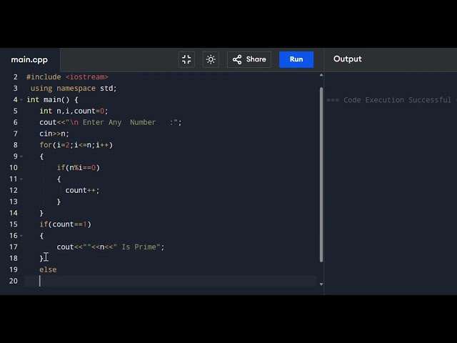 Write a program to create Prime or Not Prime using C++ #viral #ytshortsindia #programming #coding 