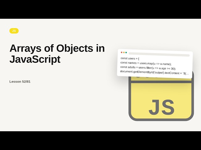 JavaScript - Web development basic Series: Arrays of Objects in JavaScript