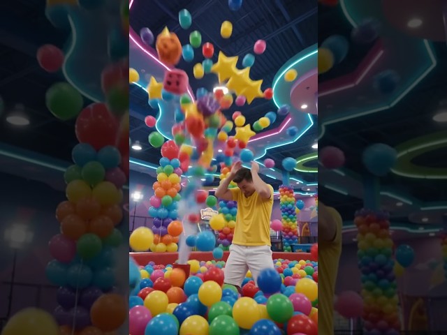 😂 Ball Pit Turbo Disaster! 🌈 America's Funniest Indoor Park Chaos! #shorts #usa