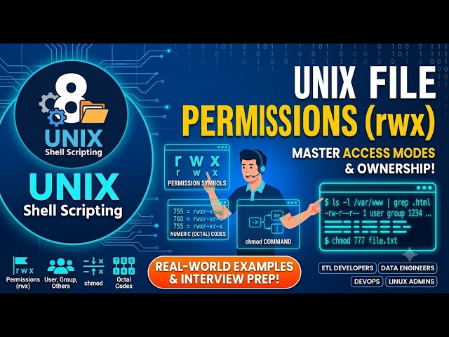UNIX Tutorial for Beginners | Class 8 | UNIX File Access Modes & Permissions | UNIX Shell Scripting