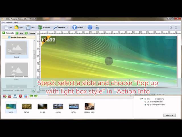 Hi Slider   apply pop up light box style for wordpress jquery slider
