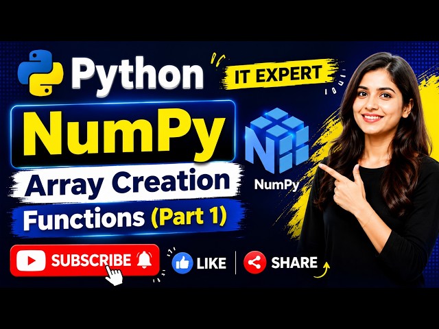Lecture# 57 |NumPy Array Creation Functions (Part 1) | Python NumPy Tutorial for Beginners