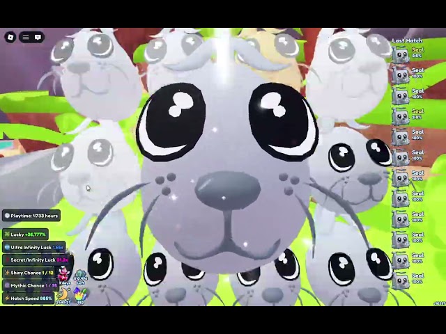 Hatching Gigantic Seal - BGSI 1/25B No Summer buffs affected for it (4e-09%) 12TH Infinity!