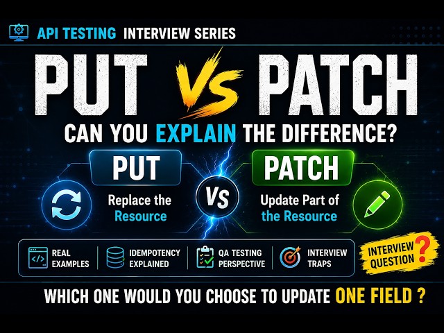 PUT vs PATCH Explained in API Testing | Real Examples + Interview Questions