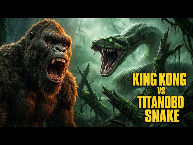 KING KONG vs TITANBO SNAKE 🐍🦍 | Giant Serpent Awakens | Jungle Battle