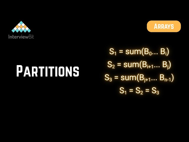 Partitions | Arrays | InterviewBit