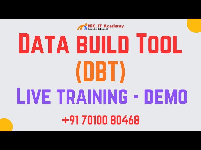 Data Build Tool (DBT)  Live training demo session | Snowflake with DBT | Databricks with DBT