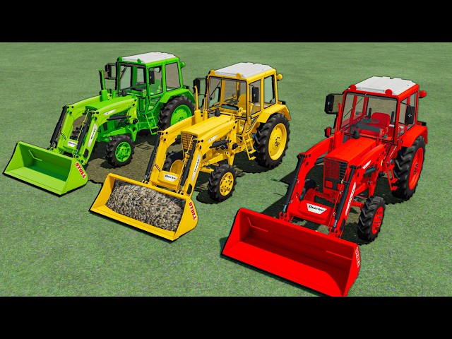 Work with Mini TRACTORS COLORS - STONES FRONT LOAD WORK  - Farming Simulator 22 !