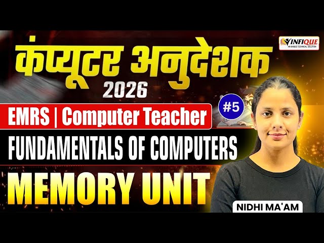 Computer Anudeshak Bharti 2026 | Memory Unit in Computer | EMRS Computer Teacher | By Nidhi Ma’am