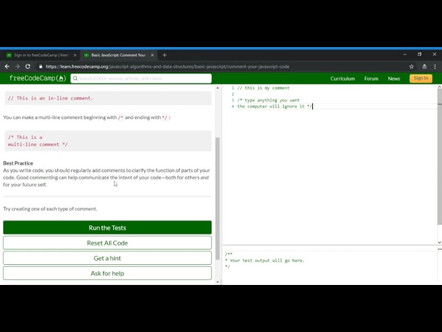 Using freeCodeCamp org