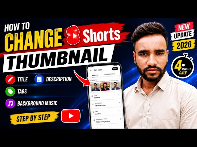 How to Change Shorts Custom Thumbnail |  Title, Description, Tags & Music | YouTube New Update 2026