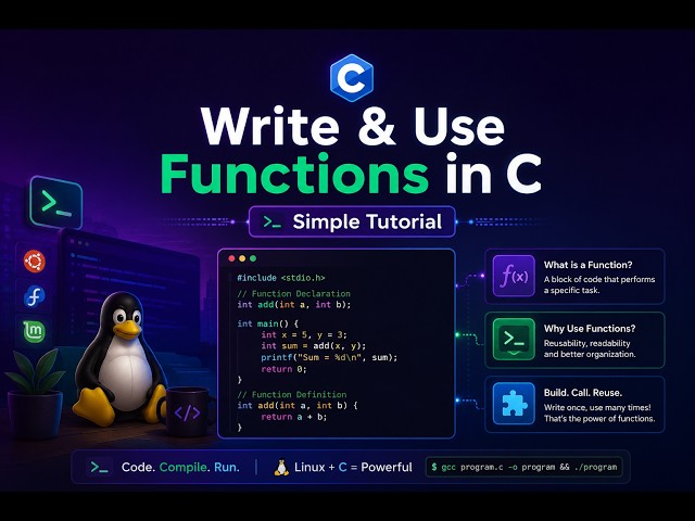 Write & Use Functions in C – Simple Tutorial with Makefile!