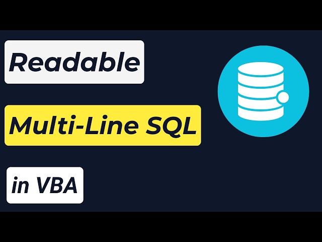 Build Multi-Line SQL Queries in VBA