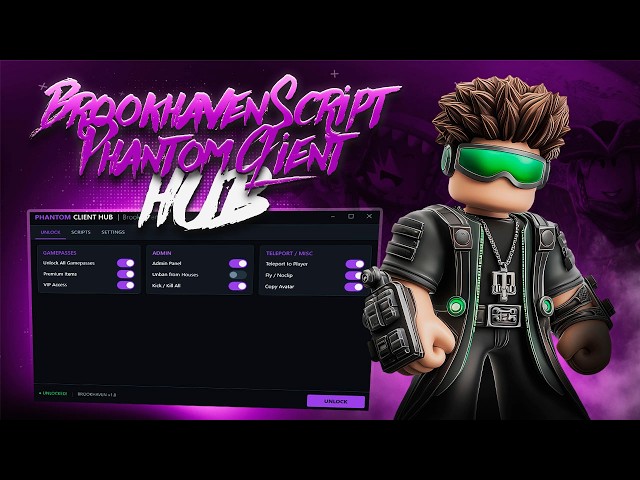 DSA Brookhaven Script Phantom Client Hub Unlock Premium Gamepass | ROBLOX SCRIPT 2026