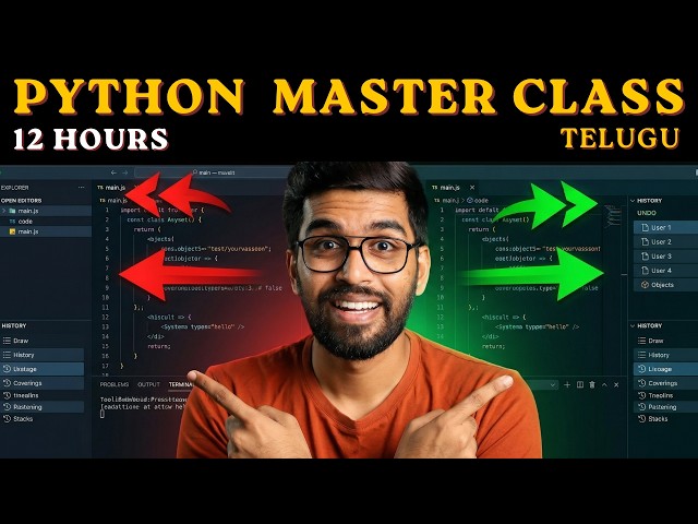 Complete Python Tutorial in Telugu | Zero to Advanced | 12 Hours