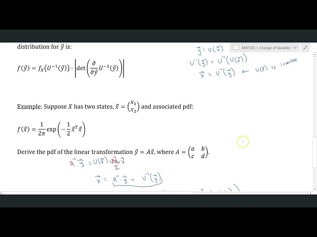 Change of Variables Theorem for Probability Density Functions
