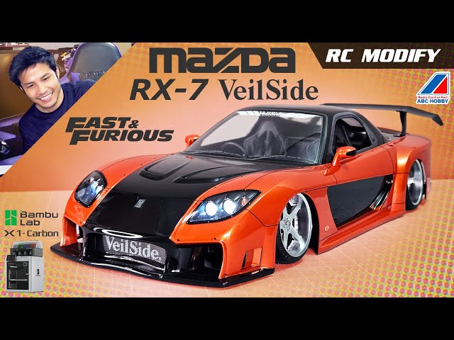 RC Modify S2 4 | Han's Orange VeilSide RX-7 Fast and Furious Tokyo Drift Style - RC Car Bambu Lab