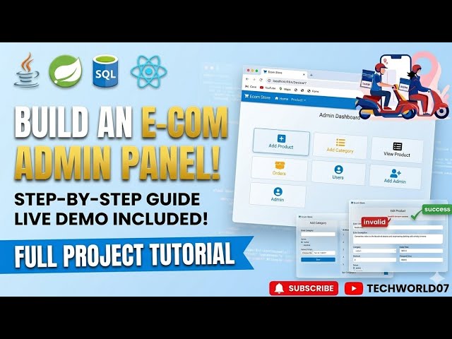 Build a Complete E-Commerce Admin Panel | Spring Boot  HTML/CSS/JS Tutorial #springboot  #html #java
