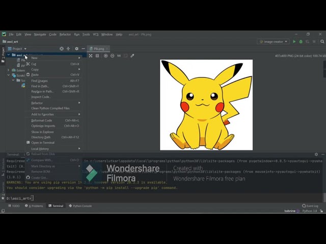 project for python .how to create a text art using python