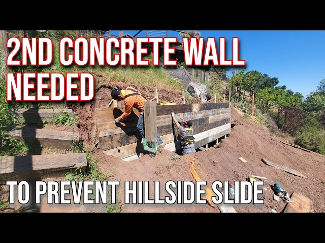 Building A Concrete Retaining Wall To Prevent Hillside Slide