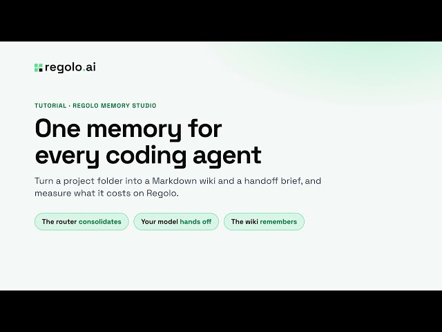 One memory for every coding agent: a handoff brief with 73% fewer tokens, measured on Regolo